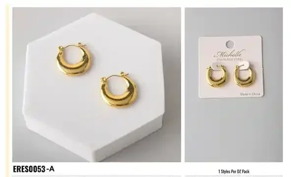 EARRING STAINLESS STEEL GOLD ERES0053-A