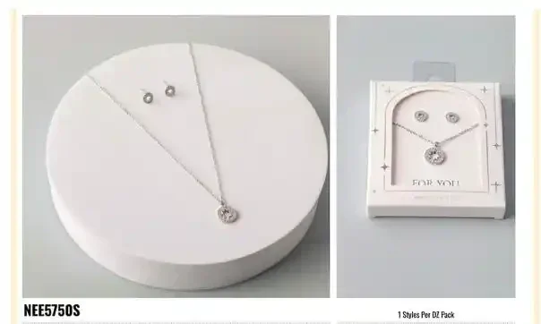 NECKLACE SET STAINLESS STEEL NEE5750 SILVER