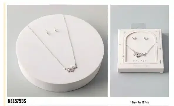 NECKLACE SET STAINLESS STEEL NEE5753 SILVER