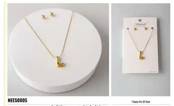 NECKLACE SET STAINLESS STEEL GOLD NEE0005
