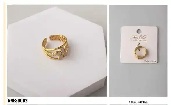 RING STAINLESS STEEL GOLD RENS0002