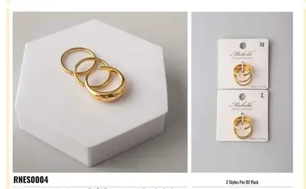 RING STAINLESS STEEL GOLD RNES0004