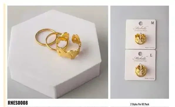 RING STAINLESS STEEL GOLD RNES0008
