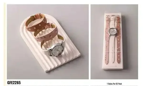 STAINLESS STEEAIL RELOJ GFE2265 BROWN / PINK/ WHITE