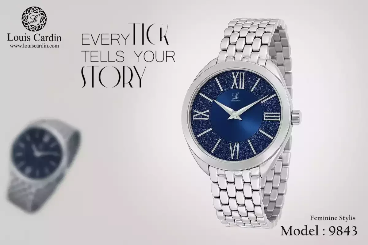 Louis Cardin Watch Model 9843 SILVER/NAVY