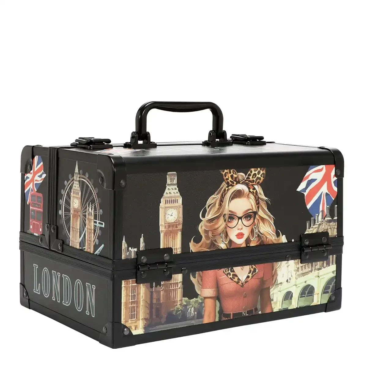 NICOLE LEE PROFESSIONAL COSMETIC CASE COS7971 LONDON EYE BLACK