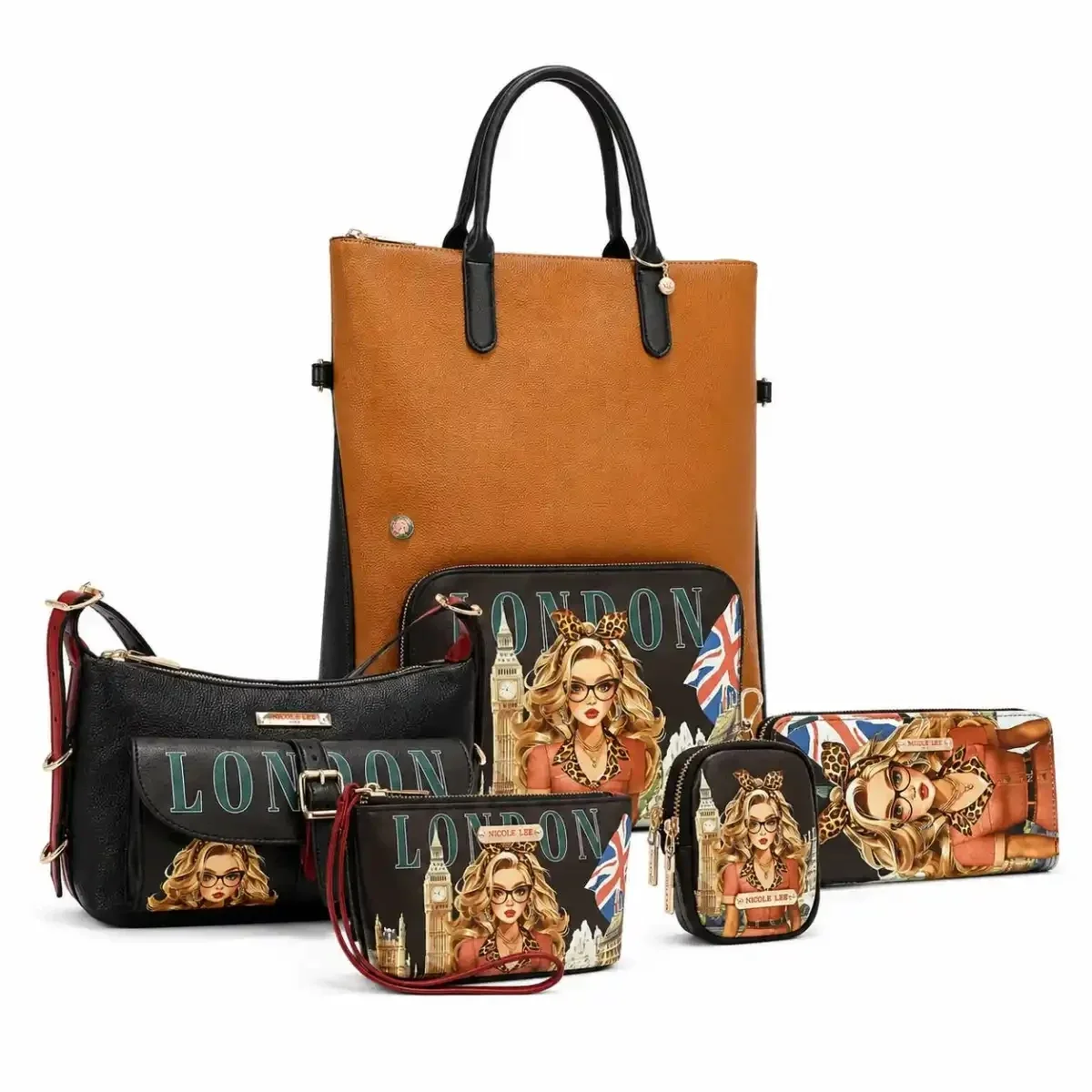 CARTERA NICOLE LEE 5PC SET 17773 LONDON EYE BROWN