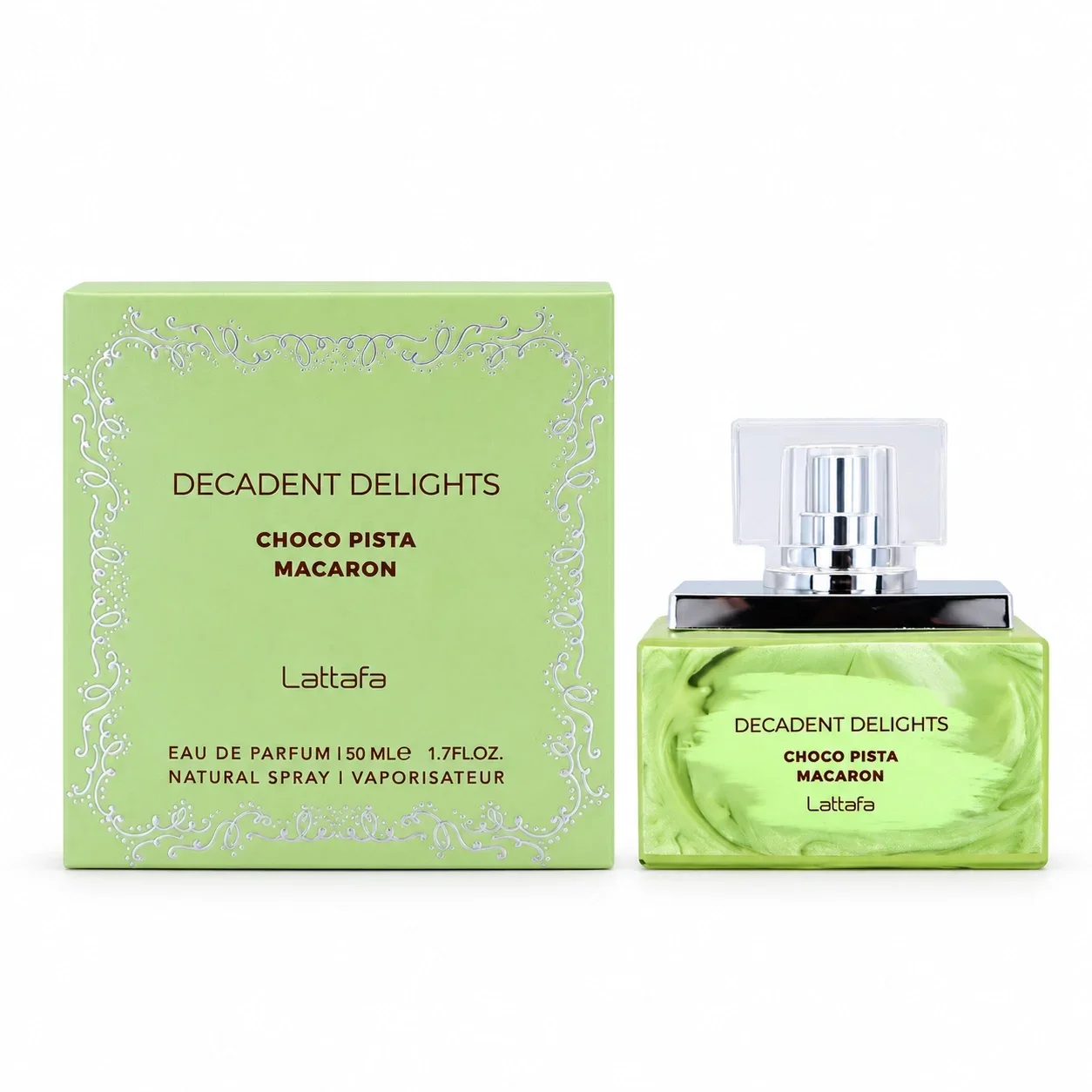 LATTAFA DECADENT DELIGHTS MACARON CHOCO PISTA 1.7 oz EDP WOMAN