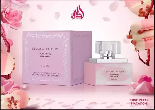 LATTAFA DECADENT DELIGHTS MACARON ROSE PETAL 1.7 oz EDP WOMAN